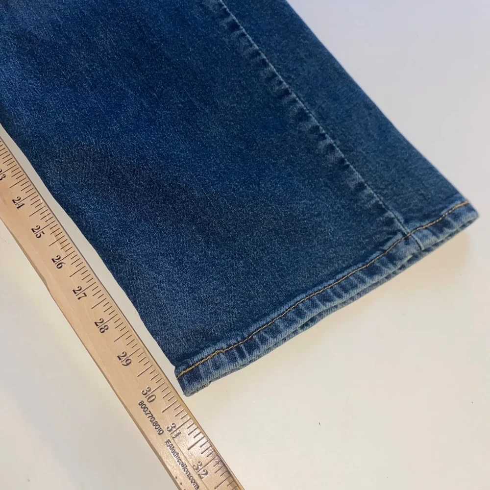 Levis 505 Regular Fit Straight Leg Jeans Mens 38x30 Dark Wash Blue Denim